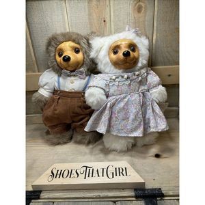 𝅺SET of 2 Pair of Raikes Bears Alec and Allison in formal dress rare collectable
